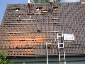 Vorbereitung der Dachfläche zur Kollektormontage